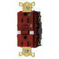 Hubbell Wiring Device-Kellems Heavy Duty Hospital Grade AUTOGUARD® Self-Test GFCI Receptacle with Nightlight, 20A, Red GFRST83RNL